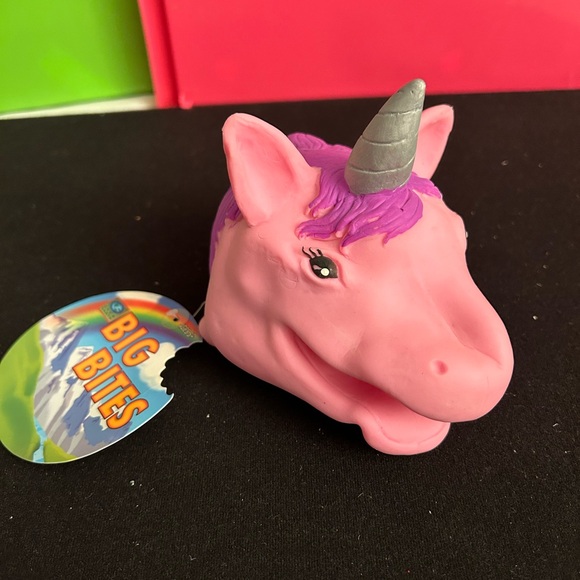 “Pink Unicorn” and “Porpoise” (a.k.a. Dolphin), New, Stretchy Hand Puppets - Picture 2 of 10